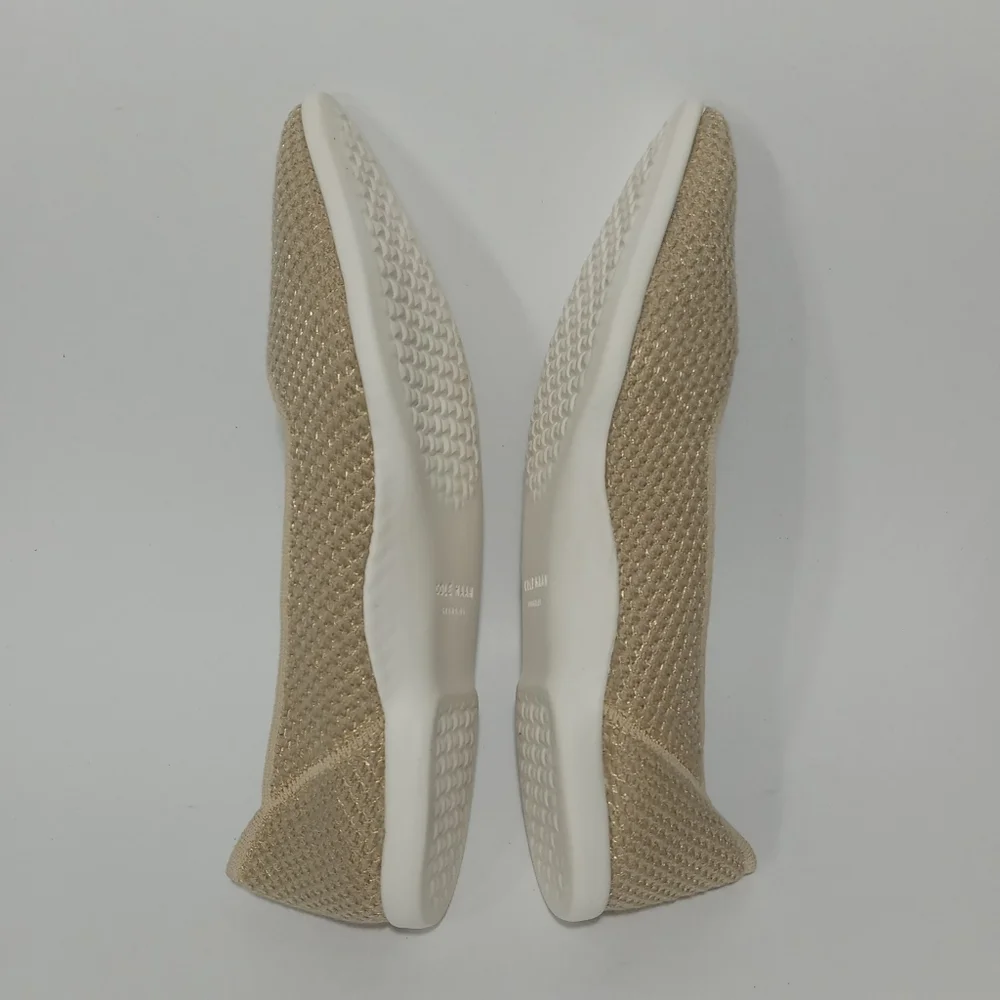 COLE HAAN Women's Springfeel Stitchlte Ballet Flats Skimmer Shoe Beige Size 5.5